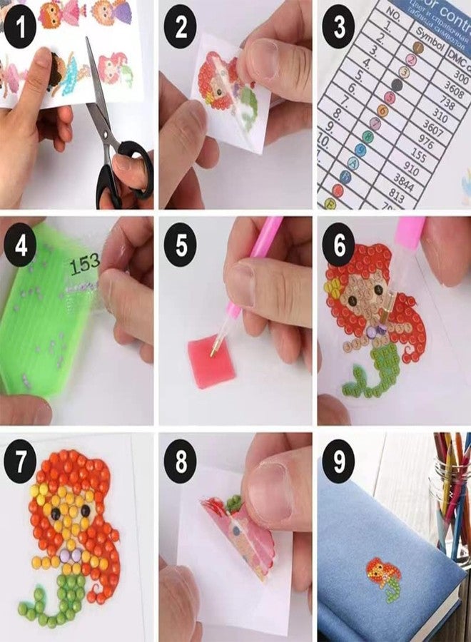 SHOPECOM DIY Diamond Sticker Diamond Painting Sticker Kits for Kids, Creative DIY Art Craft Animal Butterfly, Paint by Numbers Diamonds for Children Adult Beginners Funny Colorful (Pack of 1) - Image 2